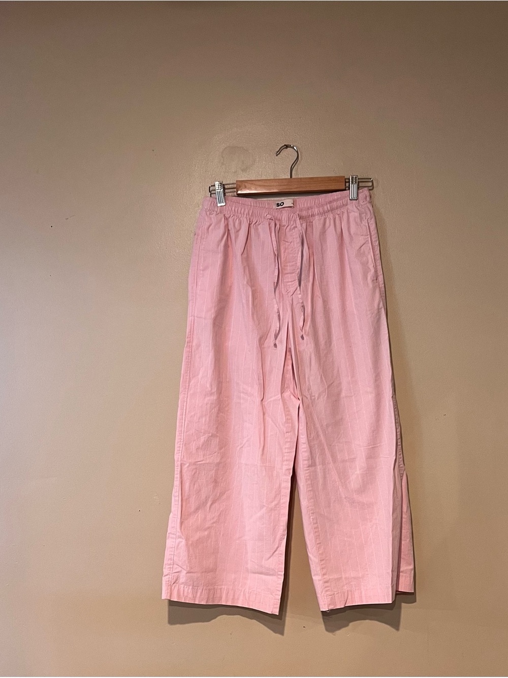 SO Juniors Pink Pin Striped Wide Leg Pants Size Médium